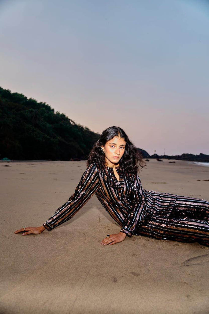 SEQUIN STRIPE PANT - dash and dot dash and dot