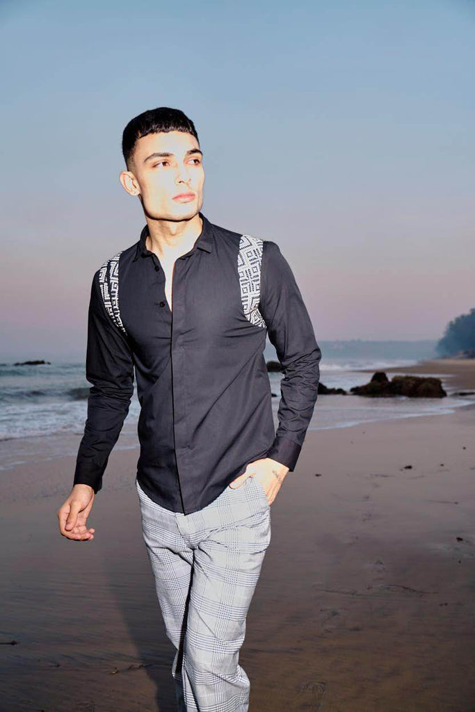 JACQUARD HARNESS SHIRT - dash and dot dash and dot