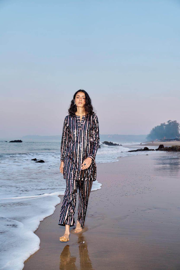 SEQUIN STRIPE LONG SET - dash and dot dash and dot