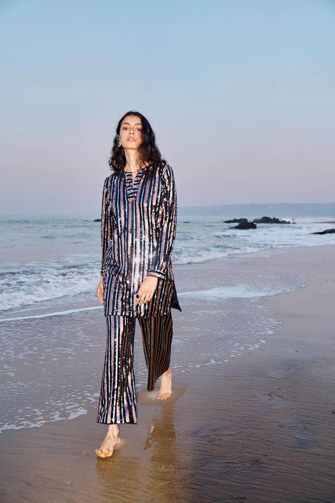 SEQUIN STRIPE LONG SET - dash and dot dash and dot