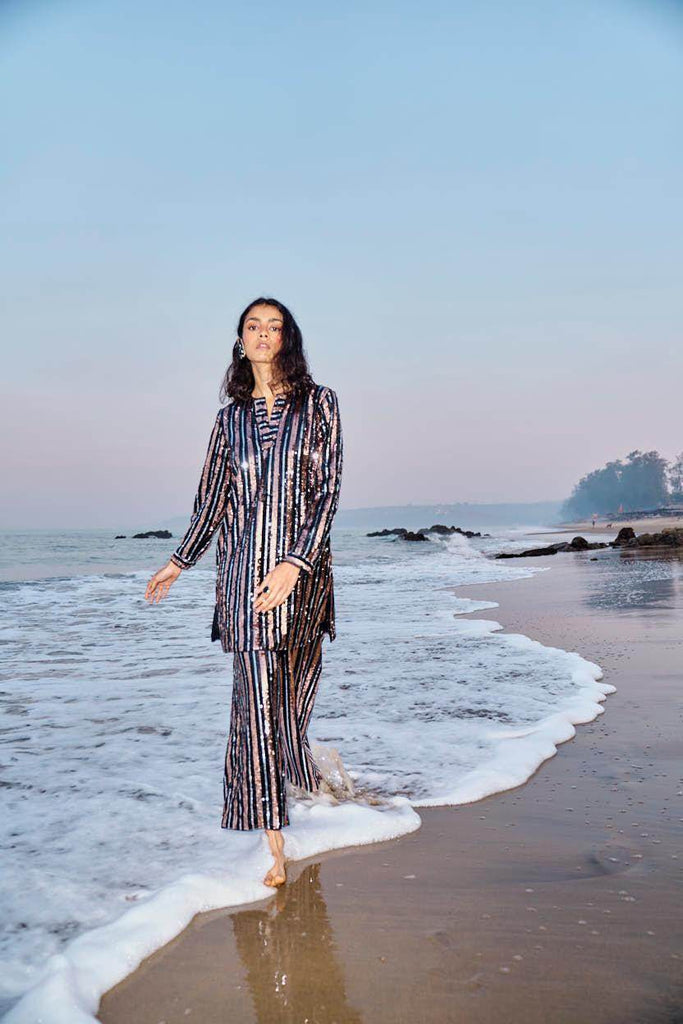 SEQUIN STRIPE PANT - dash and dot dash and dot