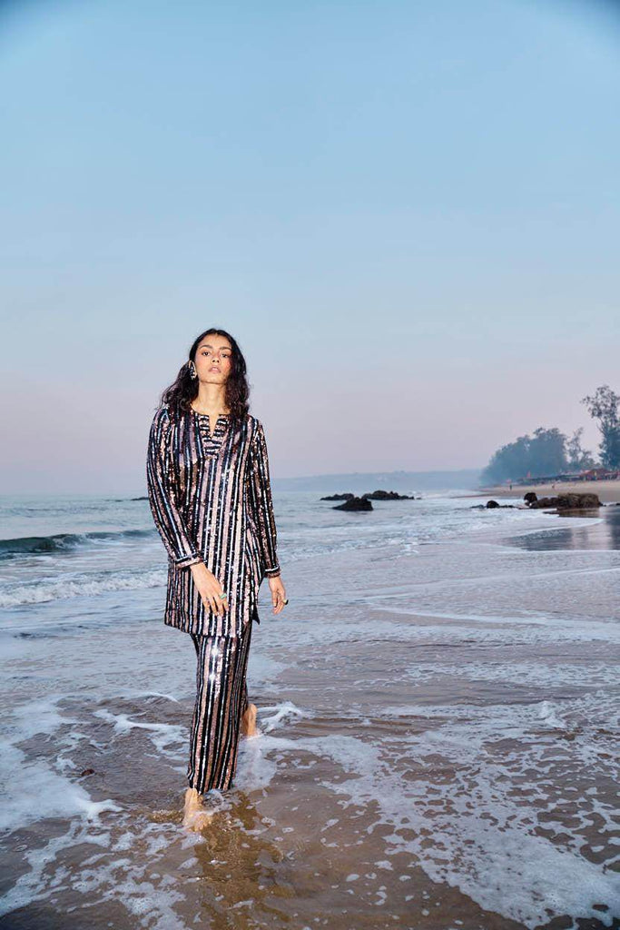 SEQUIN STRIPE LONG SET - dash and dot dash and dot