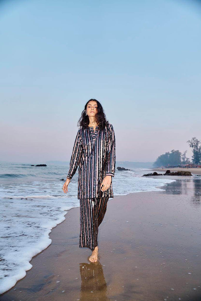 SEQUIN STRIPE PANT - dash and dot dash and dot