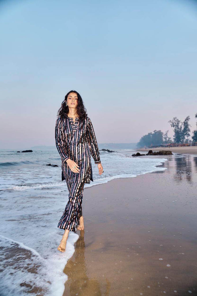 SEQUIN STRIPE PANT - dash and dot dash and dot