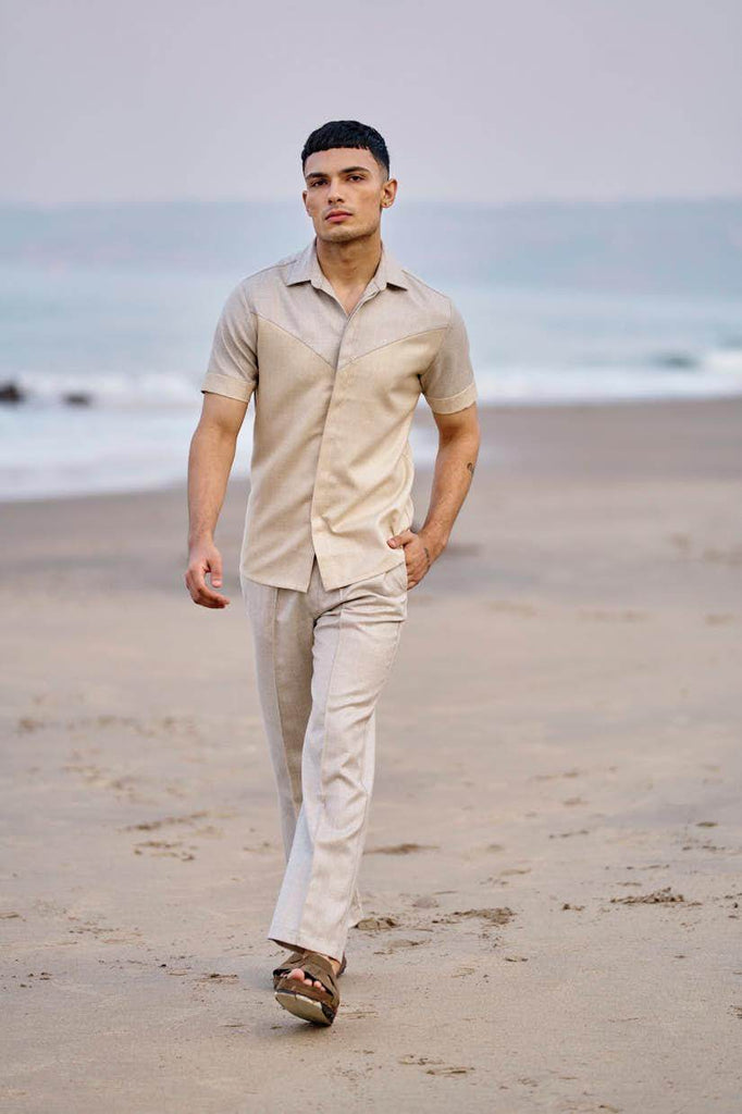 BEIGE PINTUCK PANT - dash and dot dash and dot