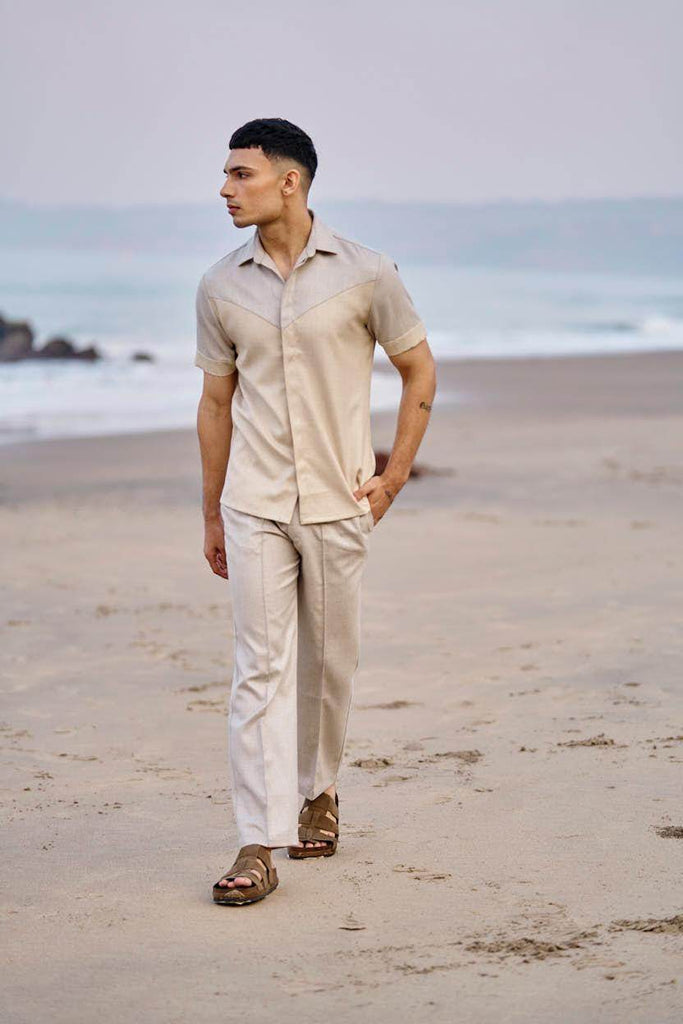 BEIGE PINTUCK PANT - dash and dot dash and dot