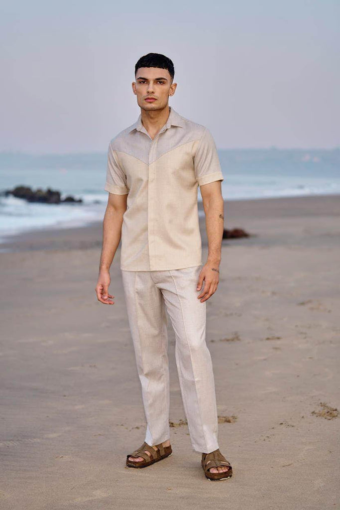 BEIGE PINTUCK PANT - dash and dot dash and dot