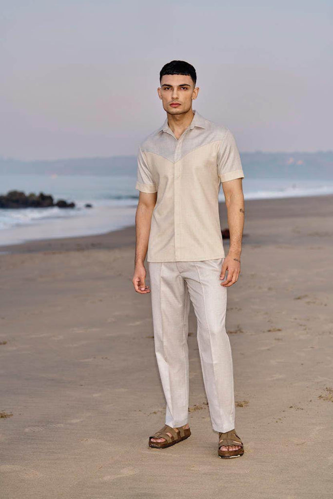 BEIGE PINTUCK PANT - dash and dot dash and dot