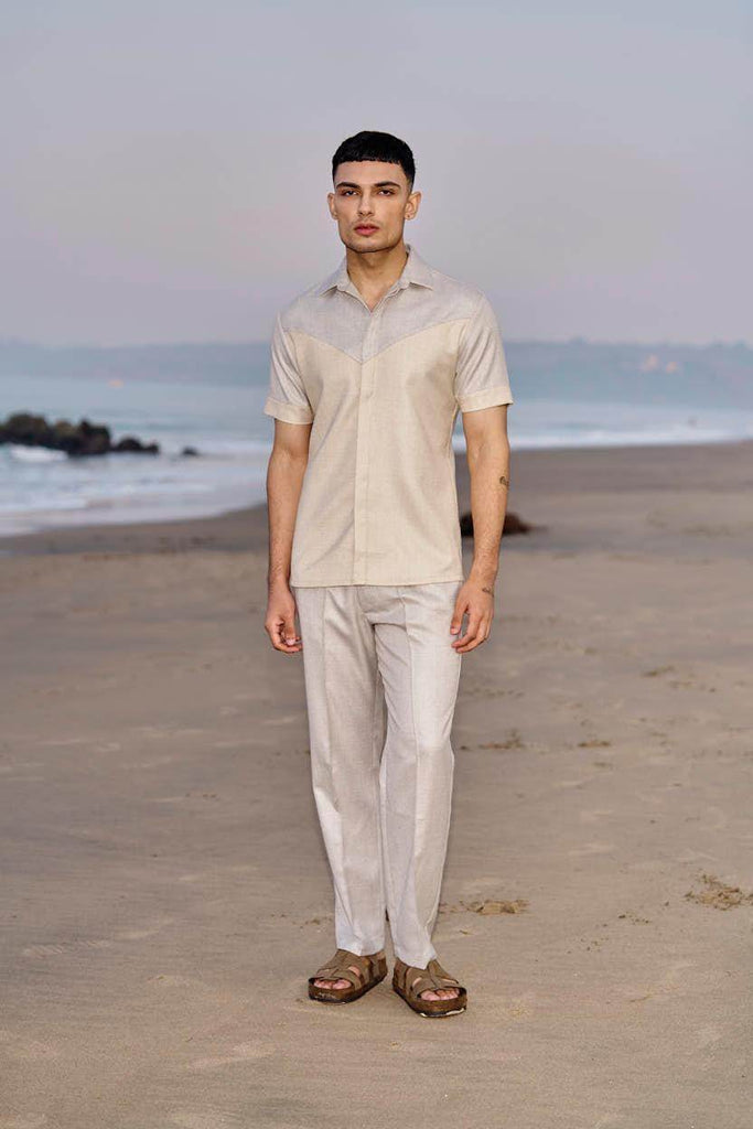 BEIGE PINTUCK PANT - dash and dot dash and dot