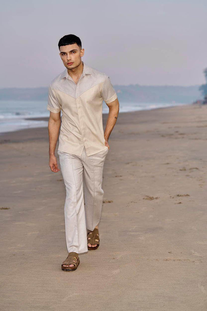 BEIGE PINTUCK PANT - dash and dot dash and dot