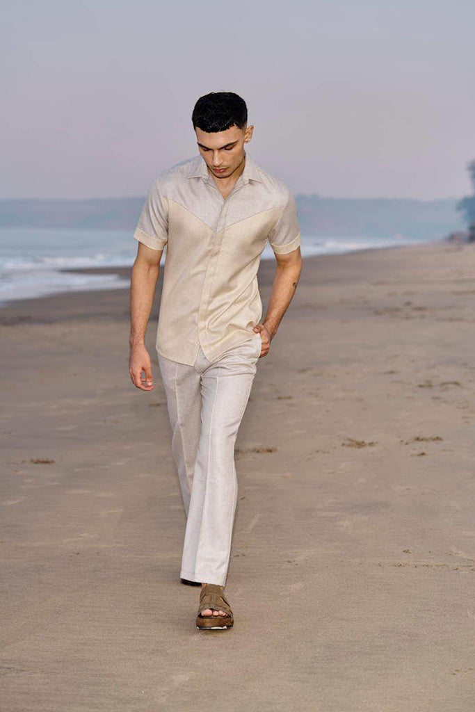 BEIGE PINTUCK PANT - dash and dot dash and dot