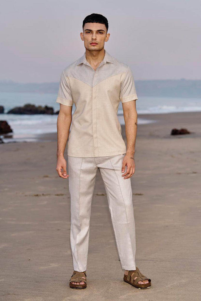 BEIGE PINTUCK PANT - dash and dot dash and dot