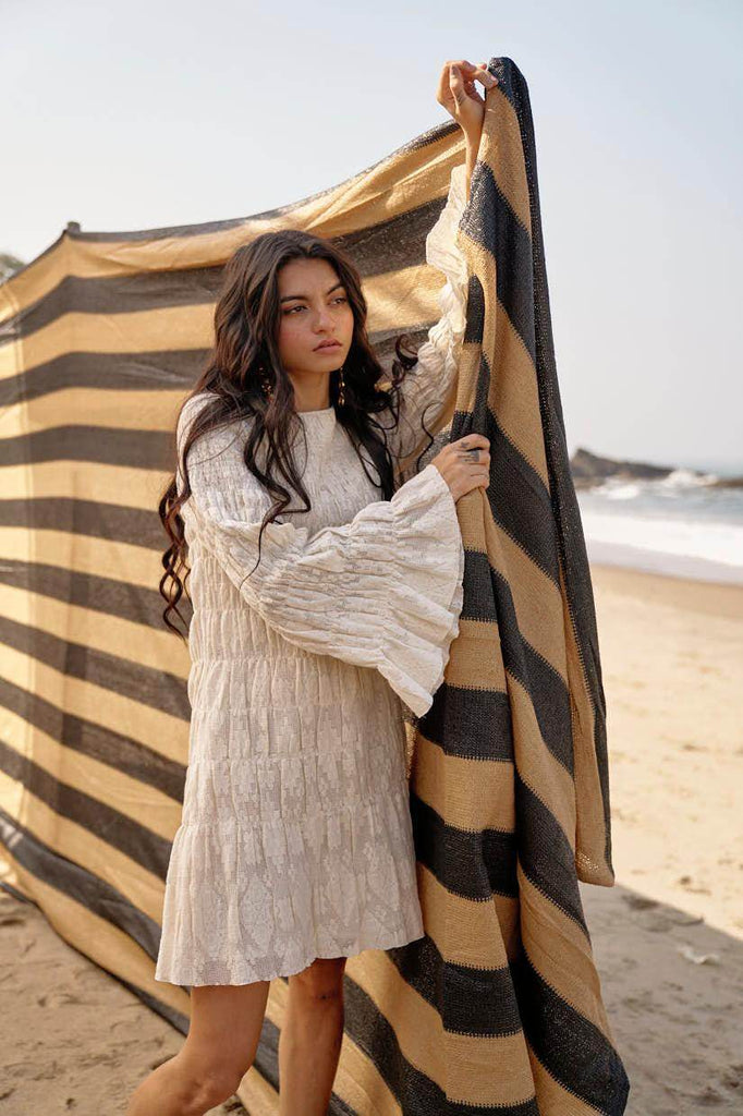 ALLOVER RUCHED LACE DRESS - dash and dot dash and dot