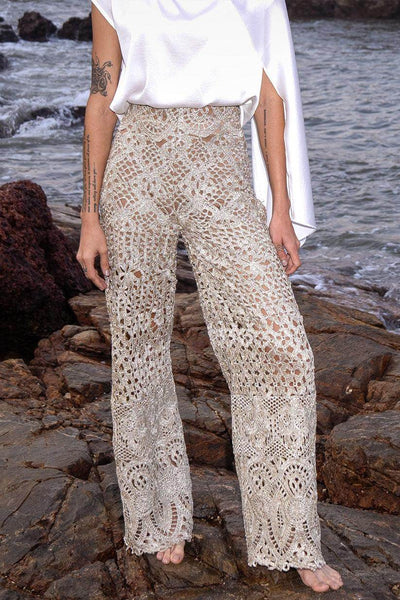 METALLIC LACE PANT - dash and dot