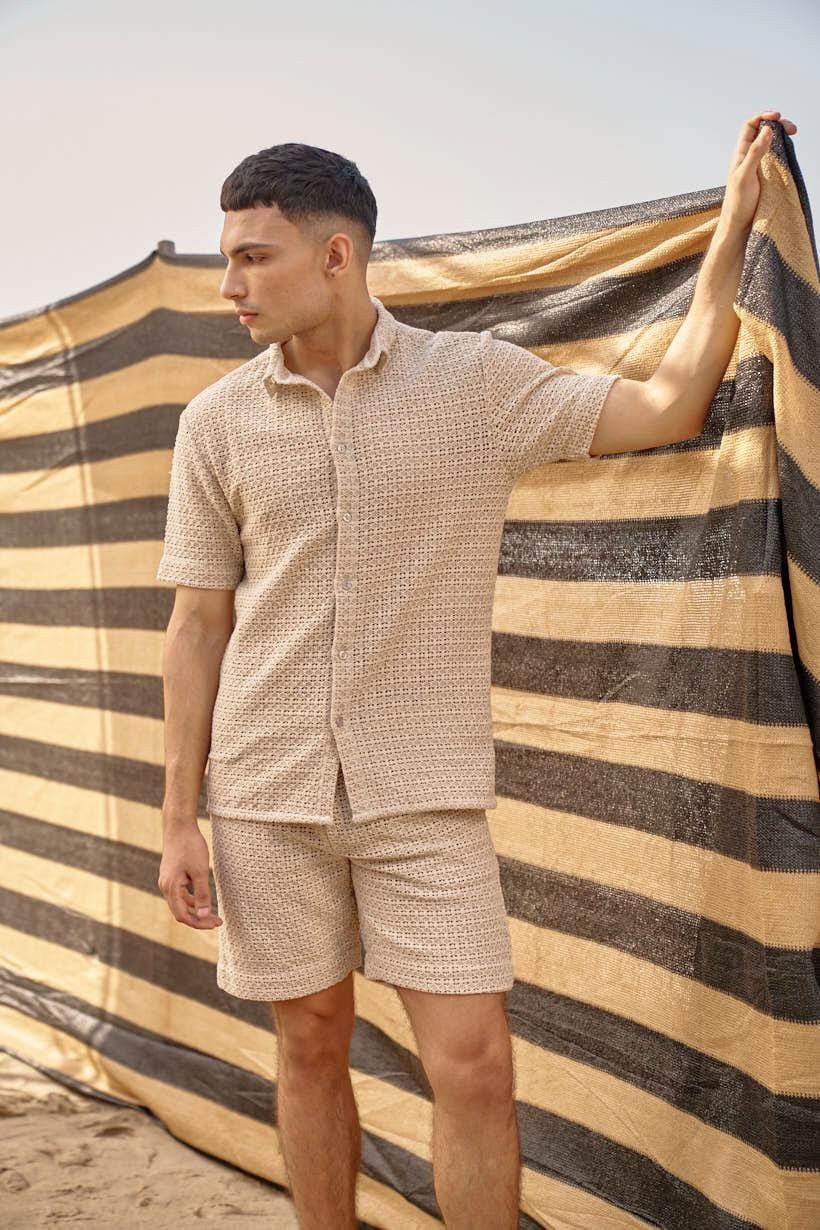 TEXTURED LACE SHIRT - dash and dot