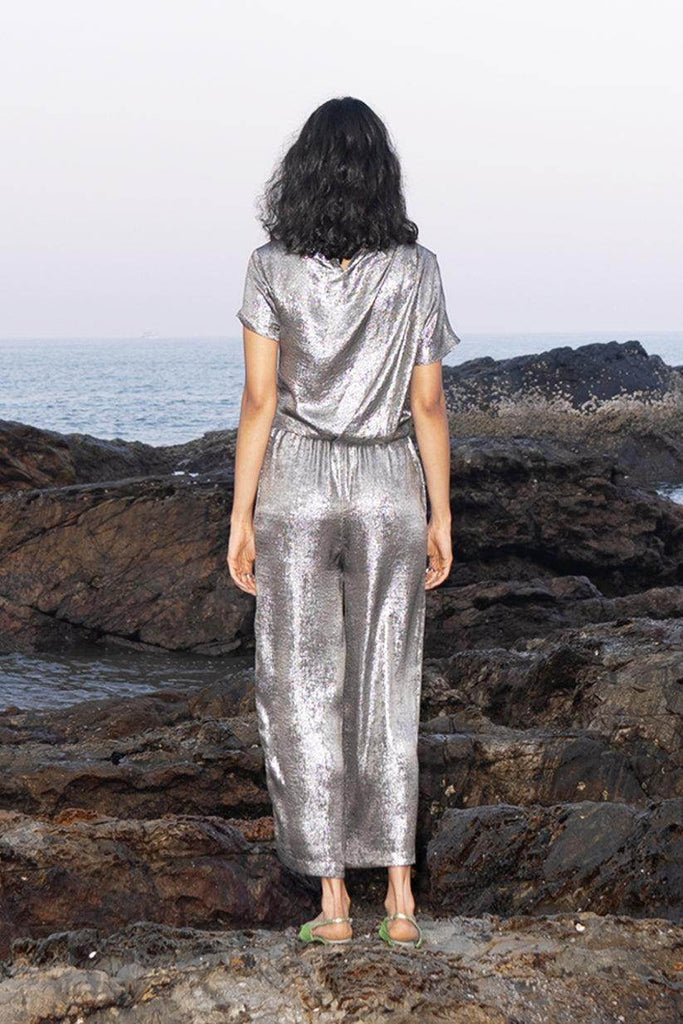 DRAPED LAMÉ TOP - dash and dot dash and dot