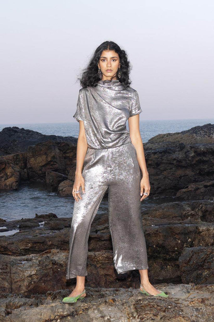 DRAPED LAMÉ SET - dash and dot dash and dot