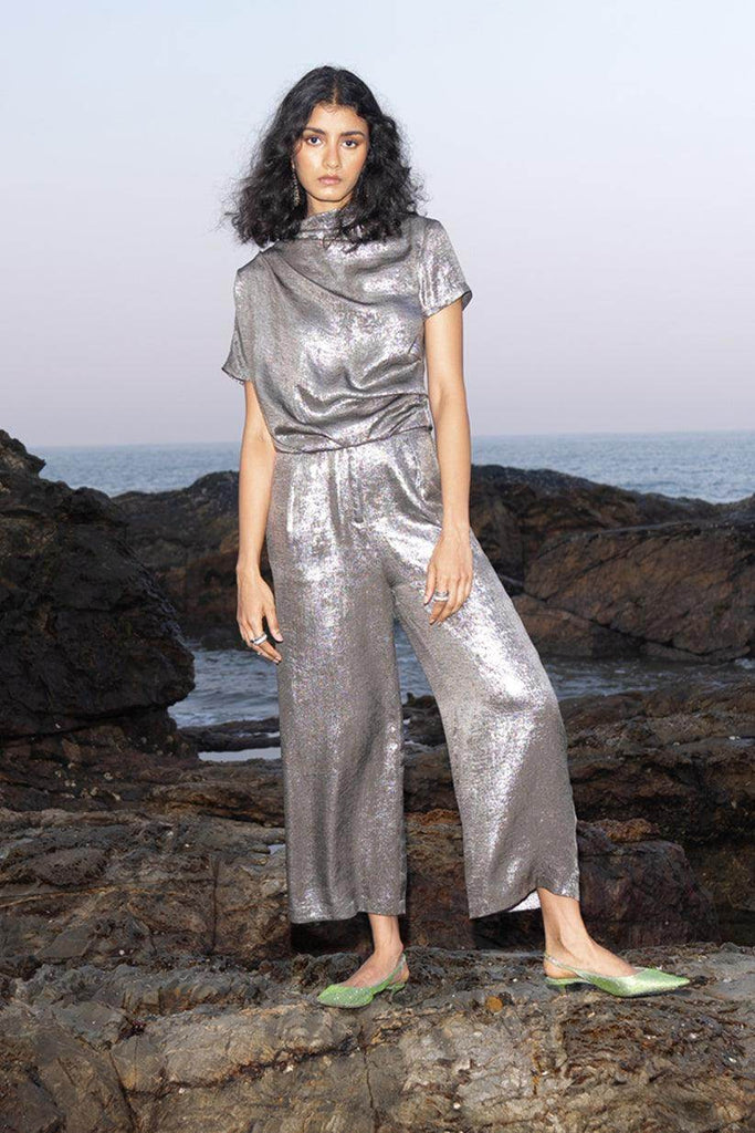 DRAPED LAMÉ SET - dash and dot dash and dot