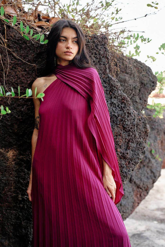 DRAPED PLEATED DRESS - dash and dot dash and dot