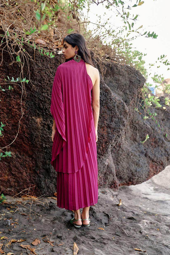 DRAPED PLEATED DRESS - dash and dot dash and dot