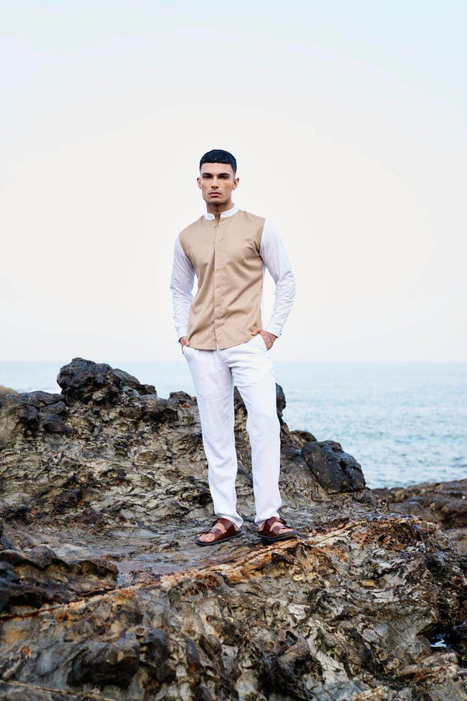 CONTRAST FRONT SHIRT - dash and dot dash and dot