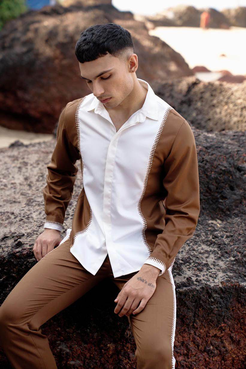 STITCHED & BLOCKED SHIRT - dash and dot