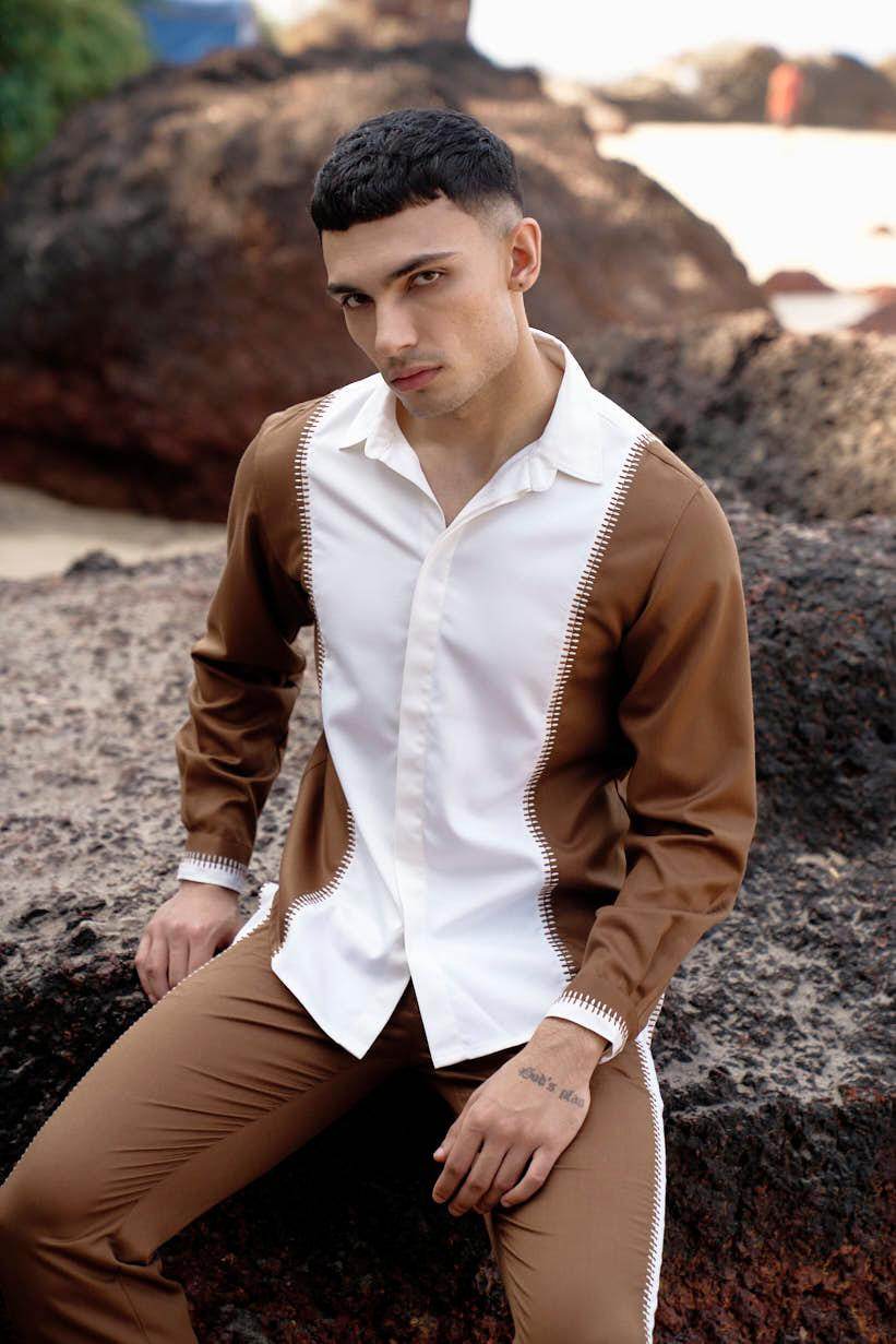 STITCHED & BLOCKED SHIRT - dash and dot