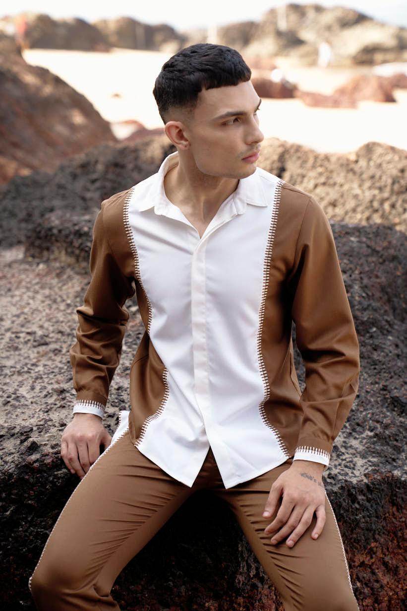 STITCHED & BLOCKED SHIRT - dash and dot