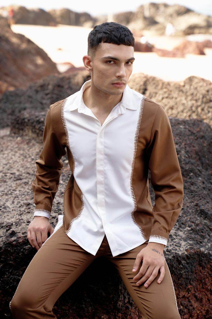 STITCHED & BLOCKED SHIRT - dash and dot