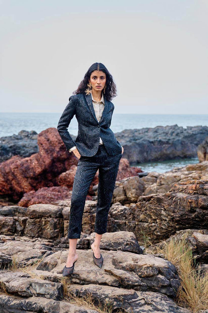 BLACK BROCADE BLAZER - dash and dot dash and dot