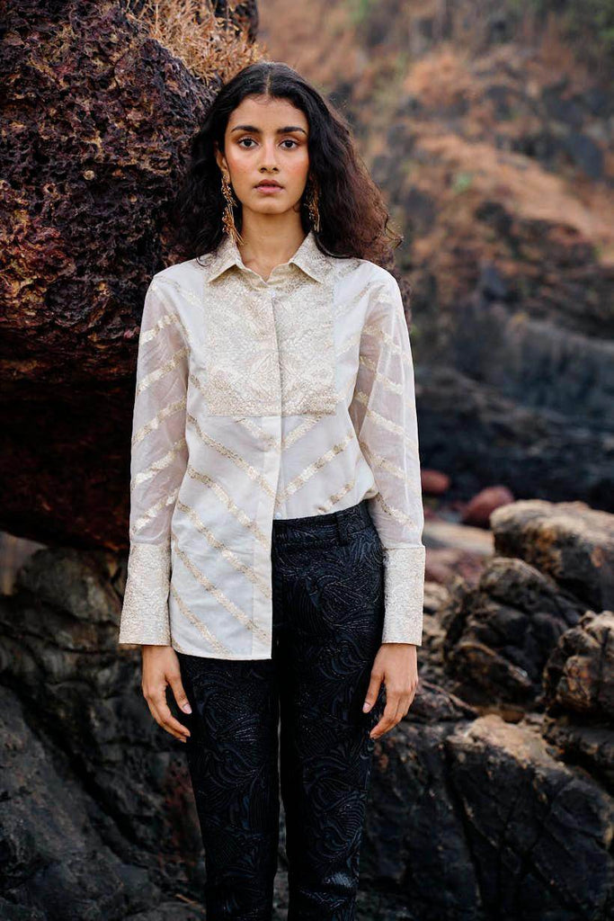 BLACK BROCADE SUIT - dash and dot dash and dot