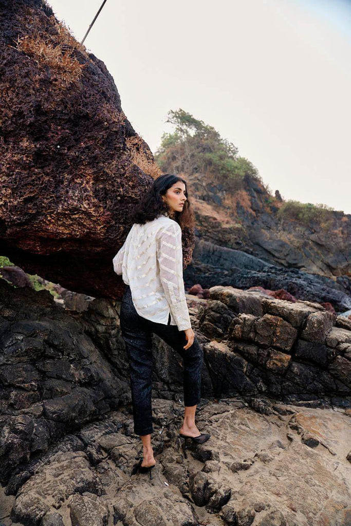 BROCADE CHANDERI SHIRT - dash and dot dash and dot