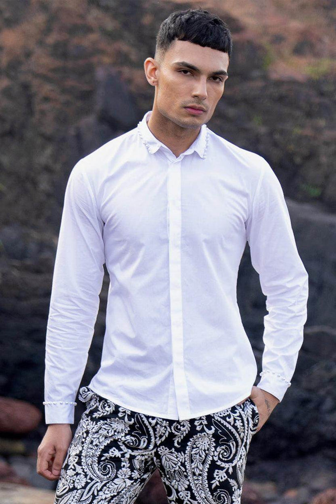 PEARL TRIMMED SHIRT - dash and dot dash and dot