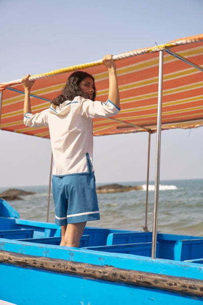 CONTRAST PIPED SHORTS - dash and dot