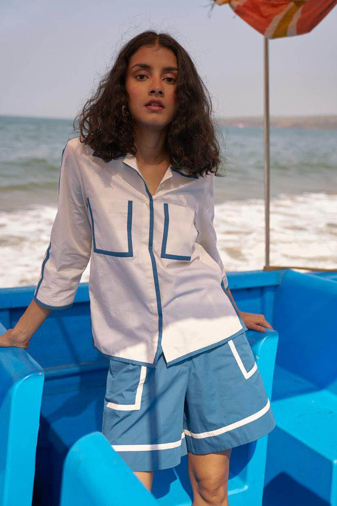 CONTRAST PIPED SHIRT - dash and dot dash and dot