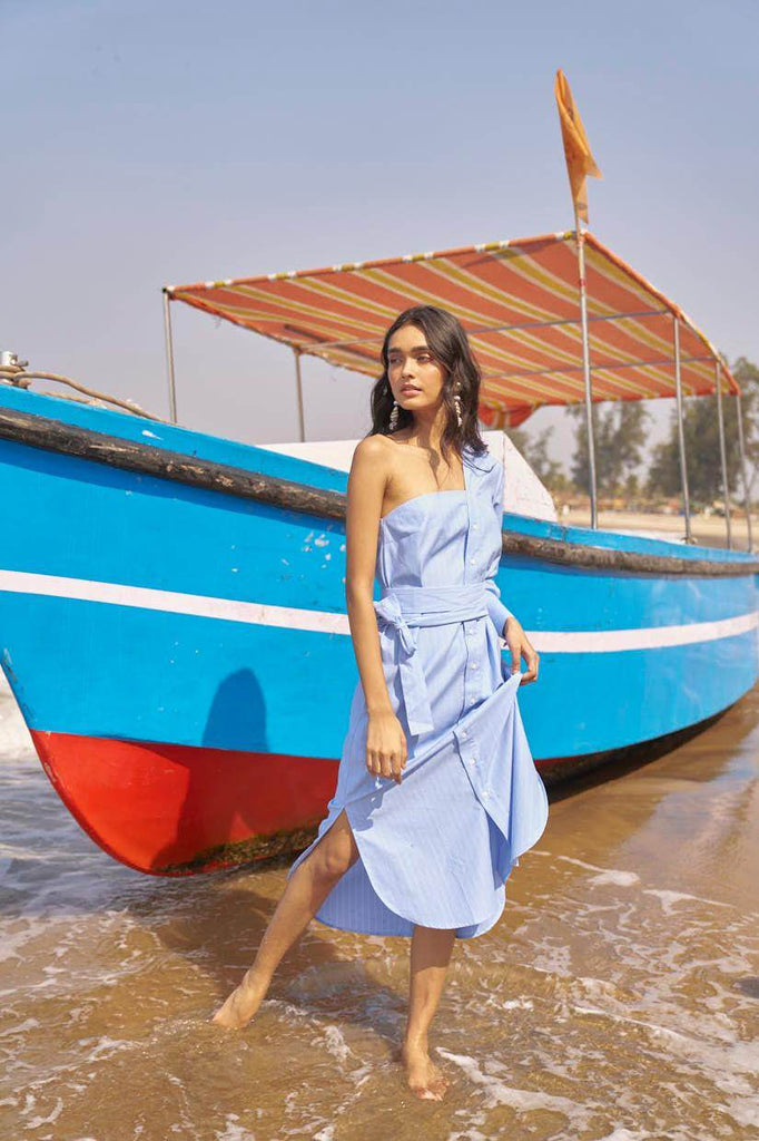 SINGLE SLEEVE SHIRT DRESS - dash and dot dash and dot