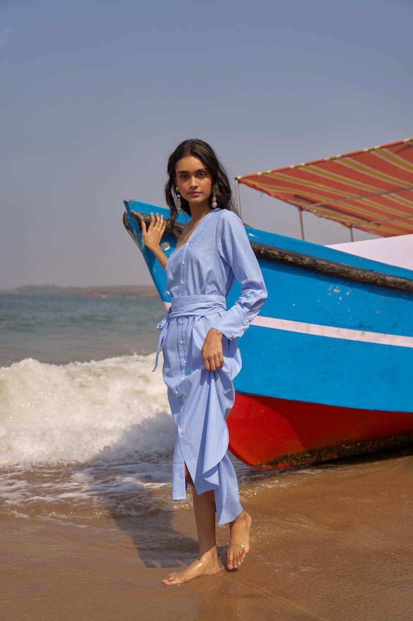 SINGLE SLEEVE SHIRT DRESS - dash and dot