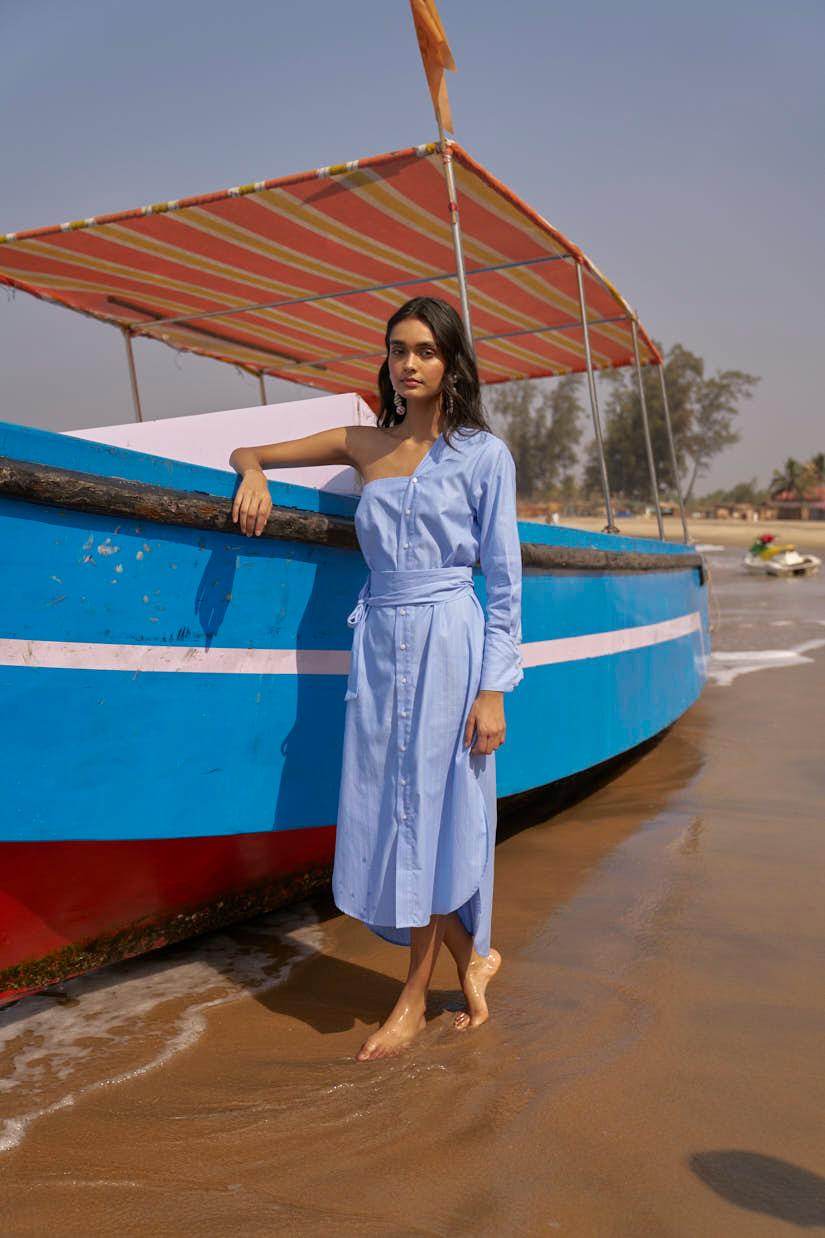SINGLE SLEEVE SHIRT DRESS - dash and dot