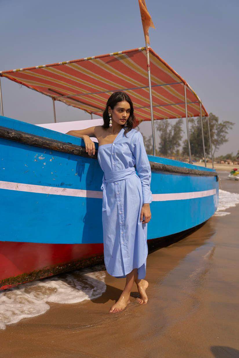 SINGLE SLEEVE SHIRT DRESS - dash and dot