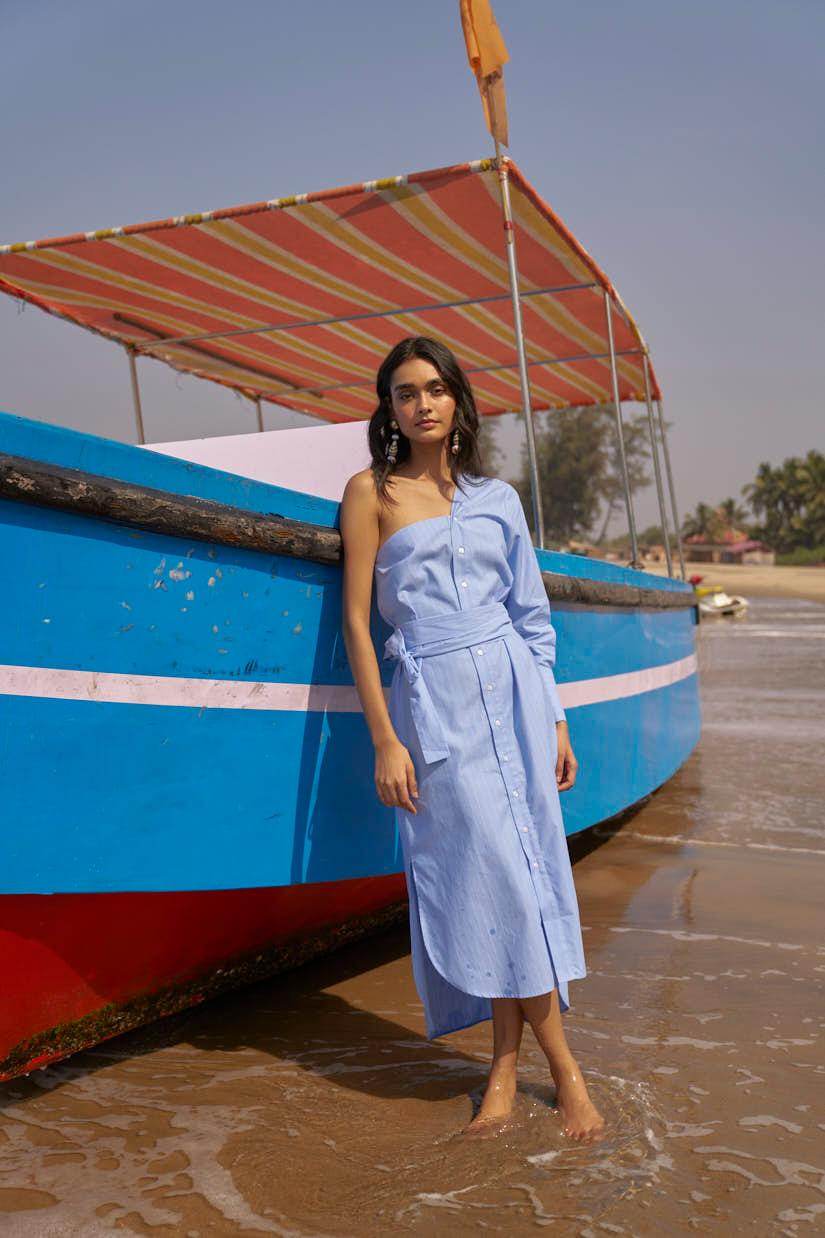 SINGLE SLEEVE SHIRT DRESS - dash and dot