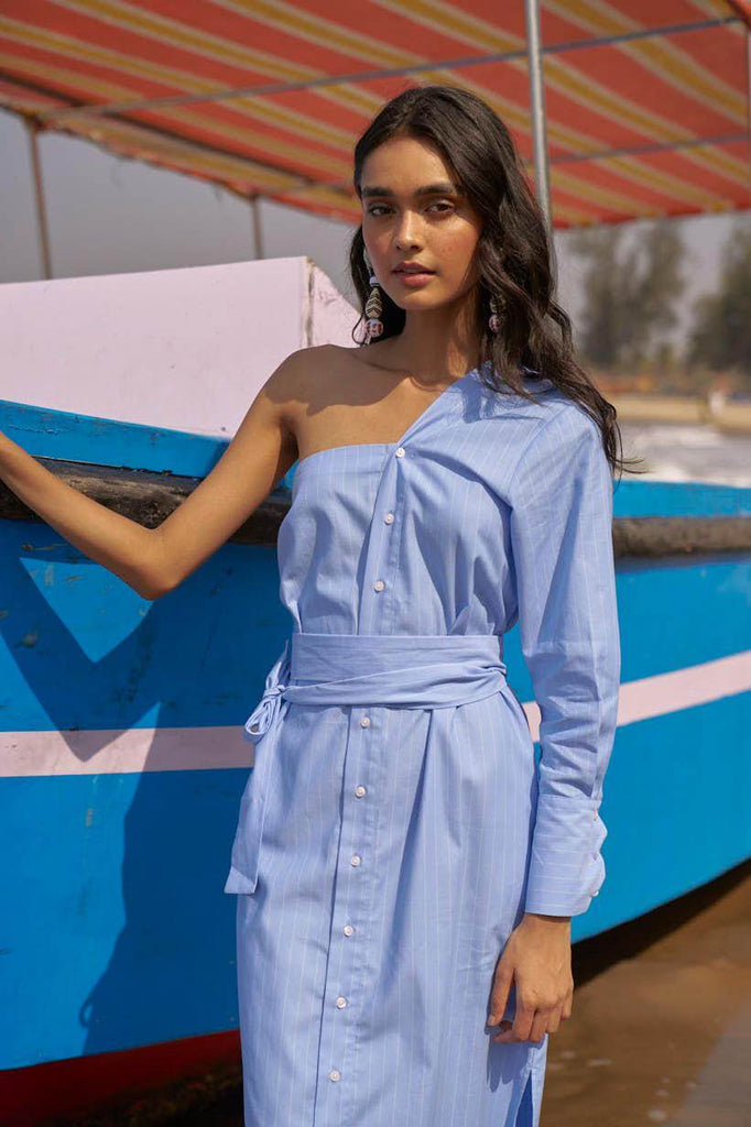 SINGLE SLEEVE SHIRT DRESS - dash and dot dash and dot