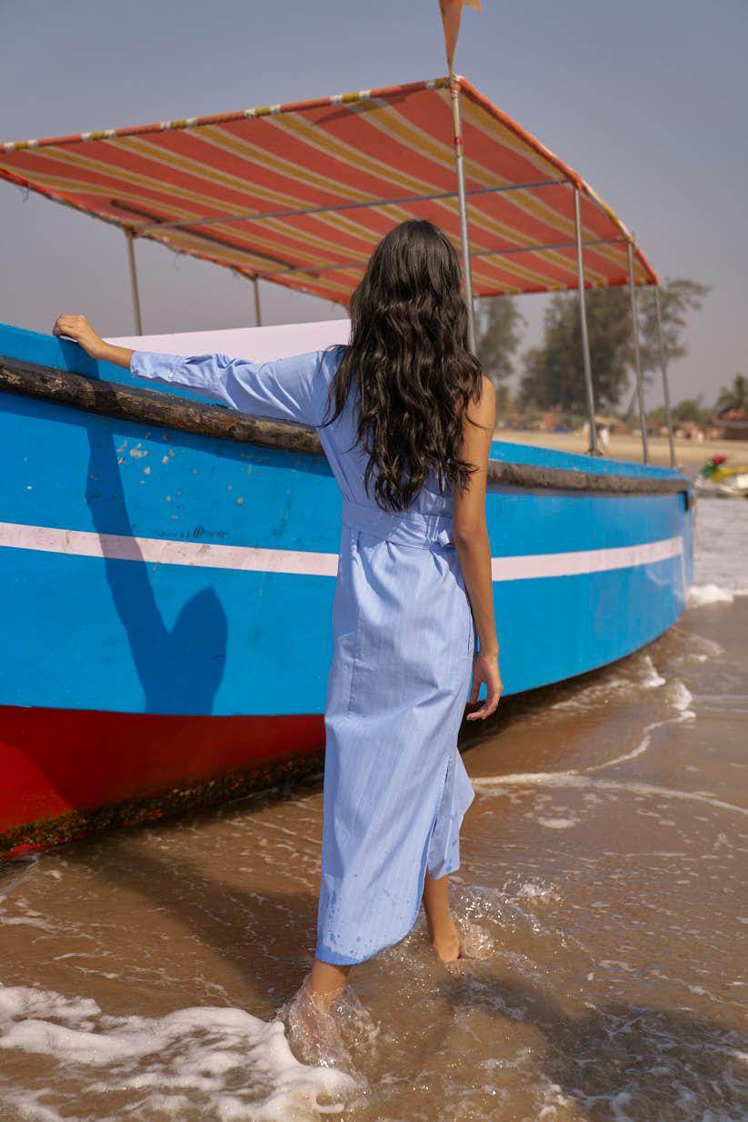 SINGLE SLEEVE SHIRT DRESS - dash and dot