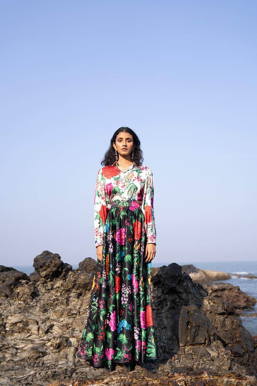 PRINTED WHITE BLOUSE - dash and dot