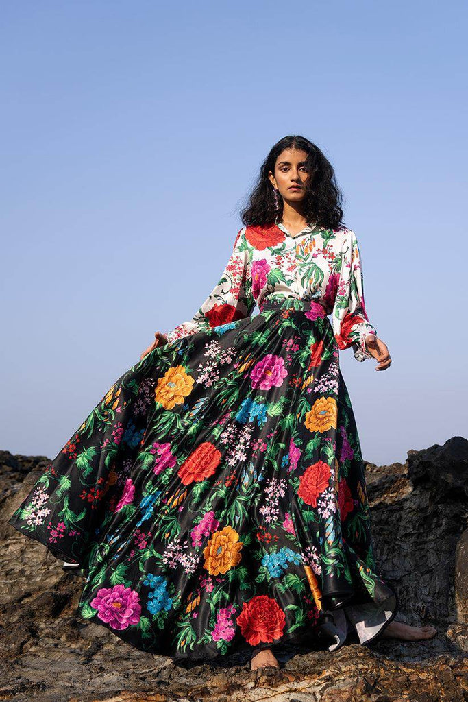 FLORAL PRINTED MAXI SKIRT SET - dash and dot dash and dot