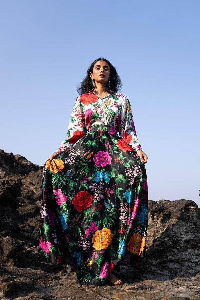 FLORAL PRINTED MAXI SKIRT SET - dash and dot dash and dot