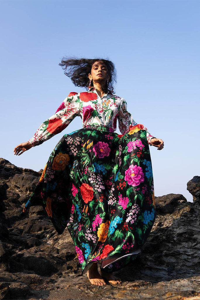 FLORAL PRINTED MAXI SKIRT SET - dash and dot dash and dot