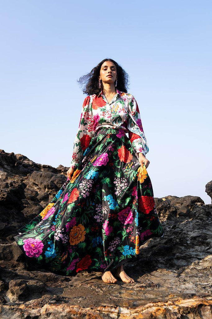 FLORAL PRINTED MAXI SKIRT SET - dash and dot dash and dot