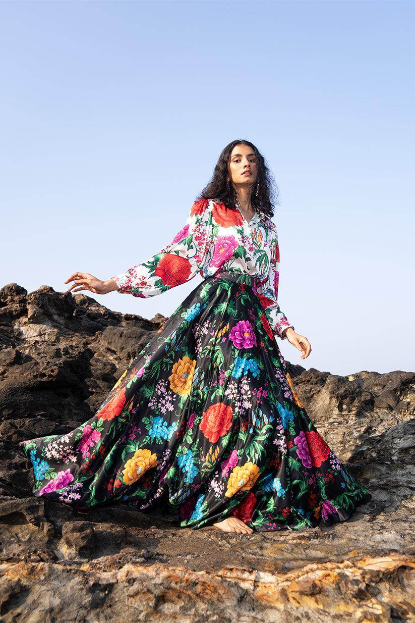 PRINTED WHITE BLOUSE - dash and dot