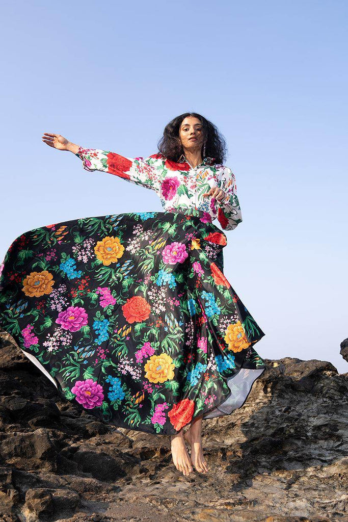 FLORAL PRINTED MAXI SKIRT SET - dash and dot dash and dot