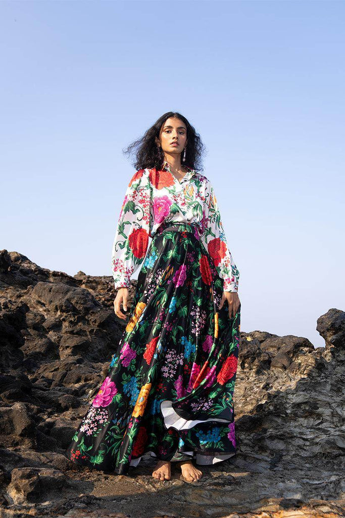 FLORAL PRINTED MAXI SKIRT SET - dash and dot dash and dot